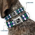thumbnail image 2 of Buckle-Down Pet Collar, Dog Collar Metal Seatbelt Buckle, Argyle Navy Green White Gold, 13 to 17 Inches 1.5 Inch Wide, 2 of 8