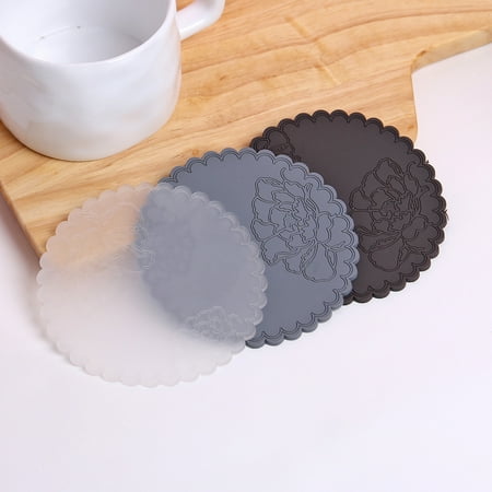 

Archer 4Pcs Exquisite Workmanship Placemat Waterproof Silicone Floral Print Anti-slip Coaster Mat for Home