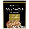 Better Oats 100 Calorie Apples and Cinnamon Oatmeal with Flax Seeds, 10 Instant Oatmeal Packets, 9.8 oz Pack