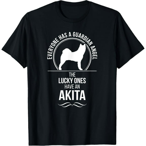 Proud Akita Guardian Angel dog mom gift T-Shirt men and women can wear, black, white, gifts
