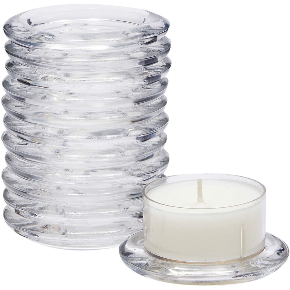 12Pack Juvale Glass Candle Holder Plate for 2" Pillar Tealight Candles