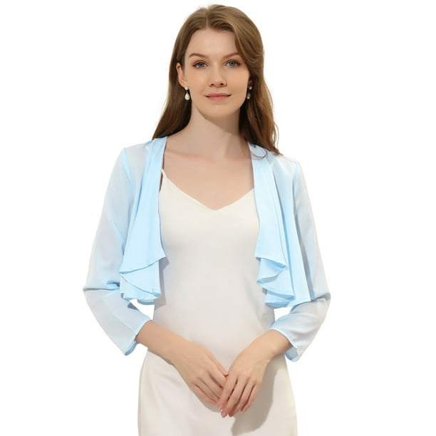 Cárdigan Bolero De Tweed Para Mujer - Frente Abierto, Manga Corta, Ideal Para Oficina Y Eventos