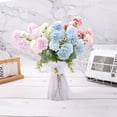 thumbnail image 6 of 1PCS Cream Hydrangea Artificial Flowers Bouquets,13.78" Purple Lifelike Silk Fake Hydrangea with Stems,Faux Floral Arrangements for Home Wedding Party Table Centerpieces Decoration,Real Touch Flowers, 6 of 6