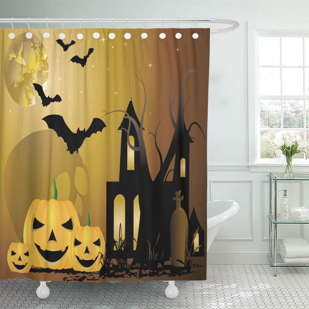 PKNMT Autumn Halloween Bat Castle Creepy Eerie Full Moon Gruseln ...