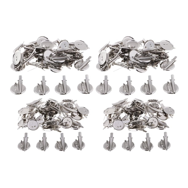 Base de broche redonda,Clips para el cabello Cabujones Bandejas,Broches Prendedores Base Cabujón Cameo Engastes,Pinzas de cocodrilo,Hallazgos de broches de joyería de bricolaje