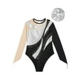 thumbnail image 3 of Haitryli Kids Girls Shiny Long Sleeve Gymnastics Dance Leotard Romper Yoga Biketard Unitard with Hair Band Set Silver 12, 3 of 5