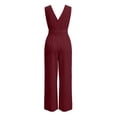 thumbnail image 5 of Conairie Women's Solid Sleeveless V Neck Waist Tie Wide Leg Jumpsuit with Pockets M, 5 of 5