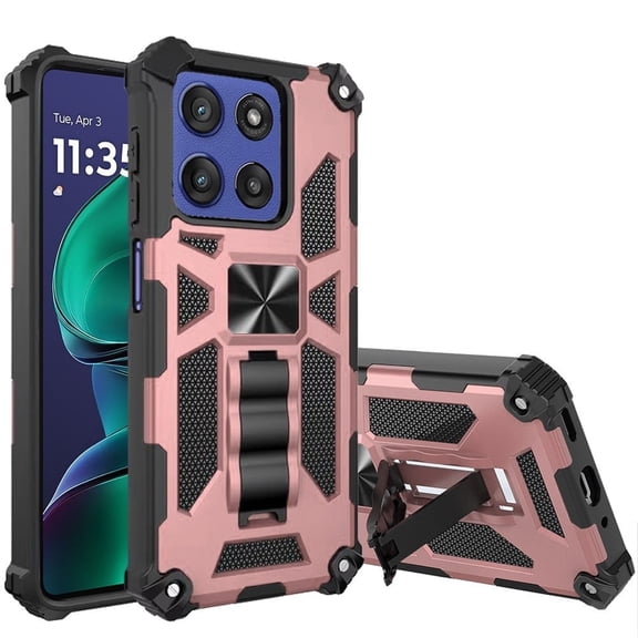 For Motorola Moto G 5G 2025 XT2513V Machine Kickstand Cover Phone Case - TCT Rose Gold