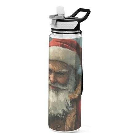 

Sports Water Bottle 1000ML Tritan Food Grade Clear Water Bottle Fitness Outdoor Sports Bike Santa Claus Pattern