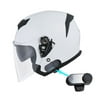 1Storm Motorcycle Open Face Helmet Scooter Classical Knight Bike Dual Lens/Sun Visor + Spoiler + Motorcycle Bluetooth Headset: Glossy White