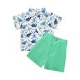 thumbnail image 4 of Toddler Baby Boy Summer Outfit Short Sleeve Shirts Top and Casual Shorts Set Cute Kids Clothes 12 18 24 Months 2T, 4 of 4