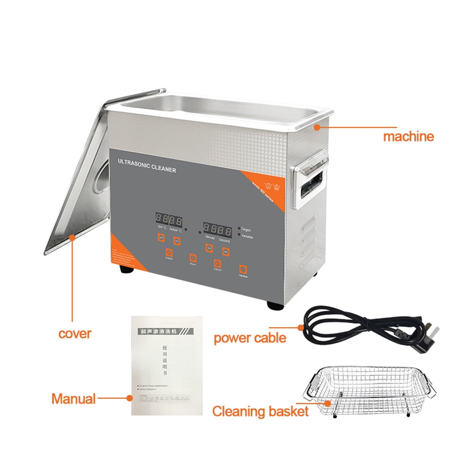 Ultrasonic Cleaner 3L 120W With Heater Timer Degas 40khz Wash Jewelry Ring Oil Rust Removal Surgical Clinic Dental Tool ,Strong Cleaning