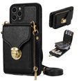 thumbnail image 1 of Nalacover Wallet Case for Apple iPhone 11 Pro,with Removable Adjustable Shoulder Strap,PU Leather Back Zipper Pocket Card Holder Stand Purse Shockproof Phone Case for Women Men,Black, 1 of 10