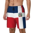 thumbnail image 5 of Men's 2 in 1 Swim Trunks with Compression Liner Dominican Republic Flag Quick Dry Beach Shorts, 5 of 6