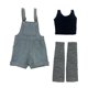 thumbnail image 1 of Mono con pechera y top en miniatura a escala 1/6, traje realista, pantalones cortos con pechera azul claro, 1 of 9