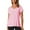 Pink, variant on MIXUE Boho Tops For Women Summer Solid Color V Neck Short Sleeve Casual Soft Tshirts Outwear,Blue,M
