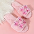 thumbnail image 4 of uublik Womens Fuzzy Slippers Indoor Home Slippers House Slippers Open-Toe Breathable Winter Indoor Slippers, Pink, 4 of 7
