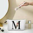 thumbnail image 5 of ZestqaQ Flower Letter Makeup Bag, Personalized Alphabet Cosmetic Bag, Durable Polyester, Ideal Gift for Women, Mom, Friends, Bridesmaids, Multi-Purpose Daily Storage, 5 of 6