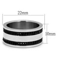 thumbnail image 2 of Anillo Color Plata Para Hombres de Acero Inoxidable Torzales Negros, 2 of 4