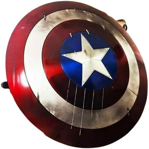 Broken Captain Shield 75th Anniversary America Shield Alloy Metal 22 inch Red
