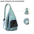 thumbnail image 4 of Cute Cartoon Shark Sling Backpack - Playful Underwater Shark Pattern, Lightweight & Durable (Marine Life Lover Gift), 4 of 4
