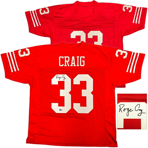 San Francisco 49ers Roger Craig Autographed Red Jersey Beckett BAS Witness 221288