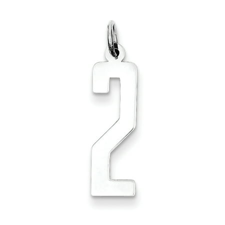 Elongated Number - SS Medium Elongated Polished Number 2 QEM02