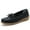 Black, variant on Women's Casual Loafers Slip On Leather Shoes Lightweight Casual Walking Shoes Female Moccasins Classic Penny Loafer Flats Boat Shoes