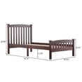 thumbnail image 5 of Ktaxon Twin Bed Frame,Solid Pine Wood Twin Platform Bed Frame, Bedroom Twin Bed with Headboard for Adults, Espresso, 5 of 8