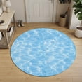 thumbnail image 3 of Round Area Rugs 4Ft, Blue Ocean Waves Non-Slip Washable Circle Rugs Carpet, Summer Sea Blue Coastal Indoor Outdoor Rug Floor Mats Throw Runner for Bedroom Living Room Bathroom, 3 of 8