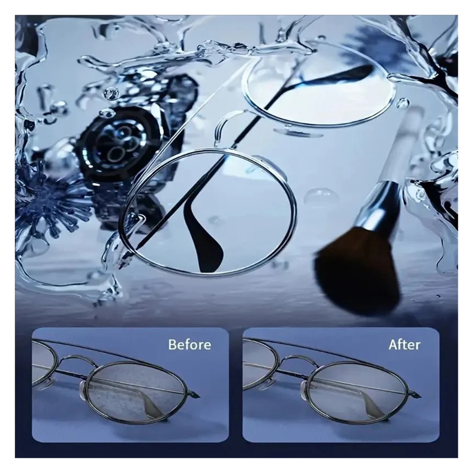 1pc Multifunctional Cleaner- 360° Deep Cleaning for Glasses, Jewelry Makeup Brushes - High-Frequency Vibration, USB Rechargeable