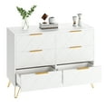 thumbnail image 2 of Commode à 6 Tiroirs, Commode à 6 Tiroirs, Grande Armoire de Rangement Commode au Design Moderne avec Base en Métal pour Chambre, Salon, Véranda, 2 of 7