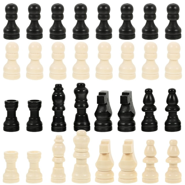 2 Sets Wood Chess Set Mini Chess Set International Chess Pieces Small Chess Pieces for Chess Board