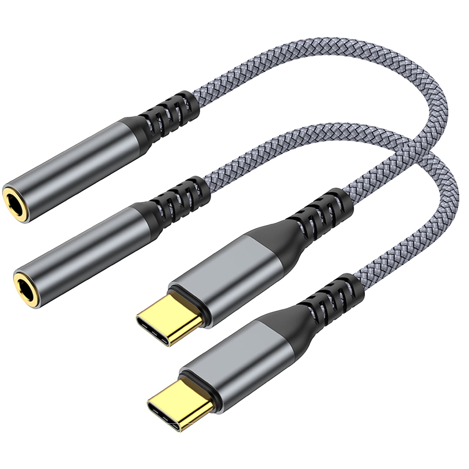 USB Type C to 3.5mm Headphone Jack Adapter, (2-Pack) USB C to Aux Female Audio Dongle Cable Cord Compatible with iPhone 16/15 Pro/15 Plus/15 Pro Max,iPad Pro,MacBook, Samsung Galaxy S24 S23 S22