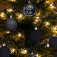 thumbnail image 4 of DAMAI 15 Pcs Flocked Christmas Balls Plastic Christmas Tree Ornaments, Velvet Christmas Decorations Hanging Balls with Metal Buckle, Xmas Tree Ornaments Balls Party Decorations(Black), 4 of 7