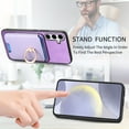 thumbnail image 2 of Classic Back Case for Samsung Galaxy A15, with Removable Magnetic Card Slots Support Car Magnetic Mount with Finger Ring Stand Business Thin Fit Phone Case for Galaxy A15, Purple, 2 of 6