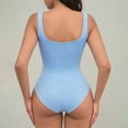 thumbnail image 4 of ZQUUVOU Women's Crew Scoop Neck Bodysuit Sleeveless Thong Tummy Control Shapewear Tops Tank Leotard Body Suits Sky Blue A, 4 of 5