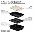 thumbnail image 6 of Thyme & Table 4-Piece Stackable Non-Stick Toaster Oven Bakeware Set, Black & Gold, 6 of 13
