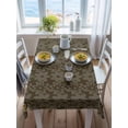 thumbnail image 3 of Brown Golden Floral Rectangle Tablecloth, Modern Abstract Art Spring Flowers Waterproof & StainResistant Tablecloth, Washable Oil-proof Table Cover for Dining/Party/Wedding/Camping/Buffet 52x70 In, 3 of 9