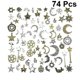 thumbnail image 3 of 74Pcs DIY Jewelry Accessories Alloy Delicate Star Moon Shaped Pendants DIY Jewelry Making Accessories for Bracelets Necklaces, 3 of 3