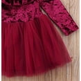 thumbnail image 3 of Styles I Love Little Girls Long Sleeve Ruffle Trim Velvet Tutu Dress Holiday Christmas Party Dresses, 3 of 6