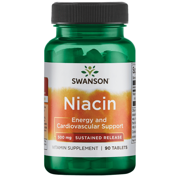 Swanson Niacin Sustained Release 500 mg 90 Tablets.