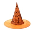 thumbnail image 2 of XYAIYT Halloween Hat Halloween Party Decorations Costume Accessory Oxfords Cloth Soft Structured Design for Halloween Parties Masquerade Balls Stage Performances Festive Role Play 15.7 x14.2in Orange, 2 of 6