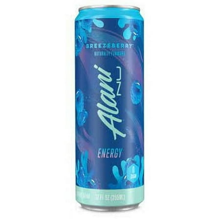 Alani Nu Energy Drink - Breezeberry - 12oz Cans (Single Cans)-Pack Of 4