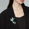 thumbnail image 3 of Mightlink Women Brooch Phoenix Shape Retro Chinese Style Enamel Anti-slip Bag Coat Collar Hat Scarf Decoration Clothes Pin Party Prom Garment Jewelry, 3 of 6