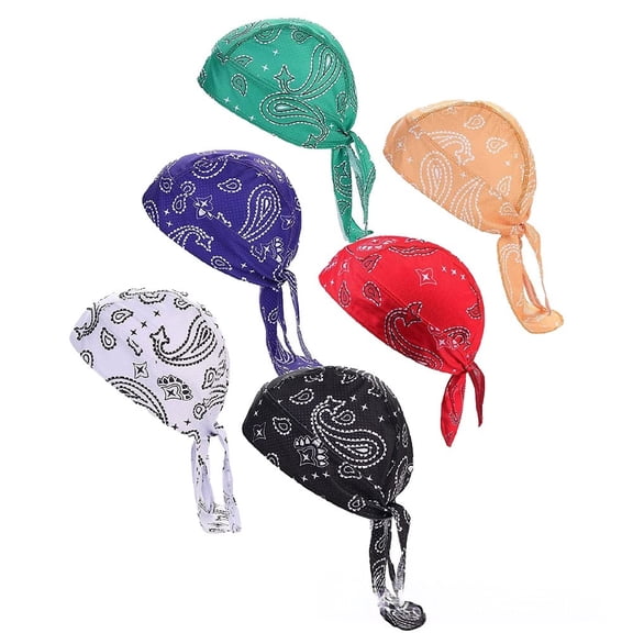 Vruelia Sweat Wicking Doo Rag Cooling Dew Rag Helmet Liner Large Motorcycle Do Rags Head Wrap Bandana Skull Caps for Men and Women