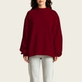 thumbnail image 6 of Mock Neck Sweatshirts for Women Oversized Pullover Top Woman Fall Daily Outfits, 6 of 6