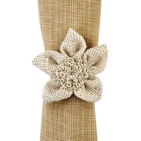 

Jute Flower Napkin Rings - Set of 6