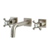 Kingston Brass KS6128BX Metropolitan Double-Handle Wall Mount Bathroom Faucet, Brushed Nickel