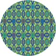 thumbnail image 1 of Ahgly Company Tapis Rond Lavable en Machine Intérieur Transitionnel Bleu Geai Bleu, 8 Pieds Rond, 1 of 7